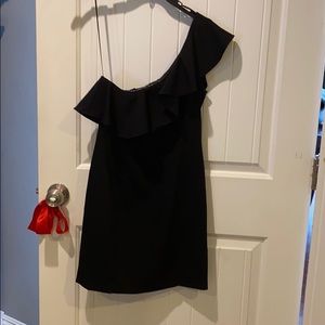 One shoulder black dress
